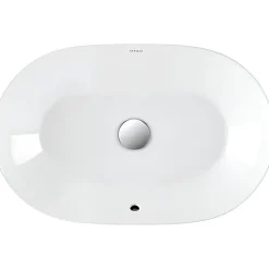 Sanindusa Vasque céramique traditionnelle ovale a poser sur plan 60x38 Sanlife blanc* Vasque À Encastrer