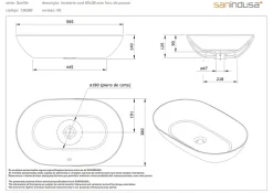 Sanindusa Vasque céramique traditionnelle ovale a poser sur plan 60x38 Sanlife blanc* Vasque À Encastrer