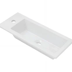 Sanindusa Vasque céramique traditionnelle a encastrer par dessus rectangulaire Alicante 600 blanc