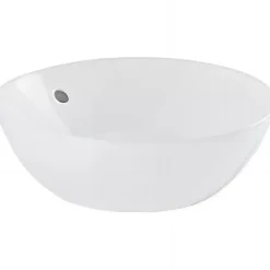 Sanindusa Vasque céramique traditionnelle ronde a poser sur plan D38 Sanlife blanc