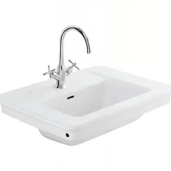 Sanindusa Vasque céramique traditionnelle a encastrer Vintage blanc