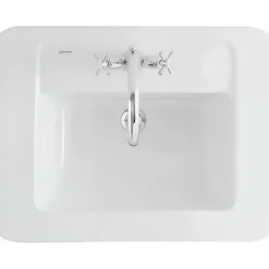 Sanindusa Vasque céramique traditionnelle a encastrer Vintage blanc
