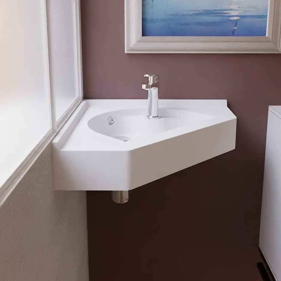 Cuisibane Vasque d'angle suspendue RESIANGLE- 50x50cm