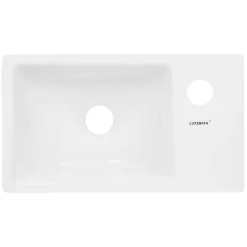 ECD Germany Vasque en céramique blanc avec bonde de vidage pour salle de bain 350x205x125 mm* Lavabo