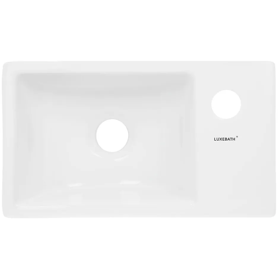 ECD Germany Vasque en céramique blanc avec bonde de vidage pour salle de bain 350x205x125 mm* Lavabo