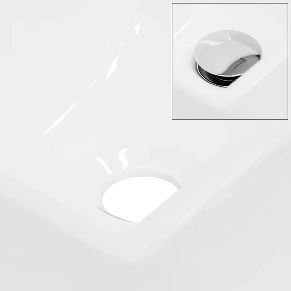 ECD Germany Vasque en céramique blanc avec bonde de vidage pour salle de bain 350x205x125 mm* Lavabo