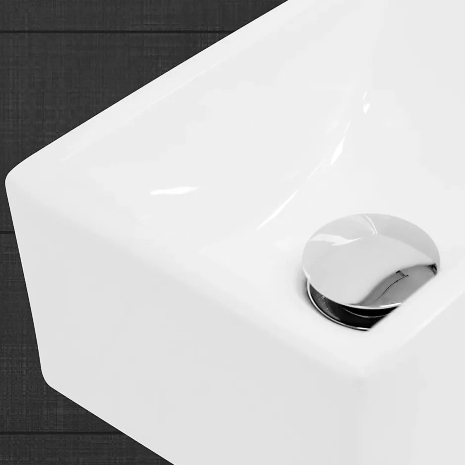 ECD Germany Vasque en céramique blanc avec bonde de vidage pour salle de bain 350x205x125 mm* Lavabo