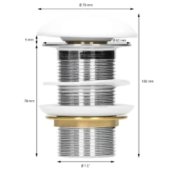 ECD Germany Vasque en céramique blanc avec bonde de vidage pour salle de bain 350x205x125 mm* Lavabo