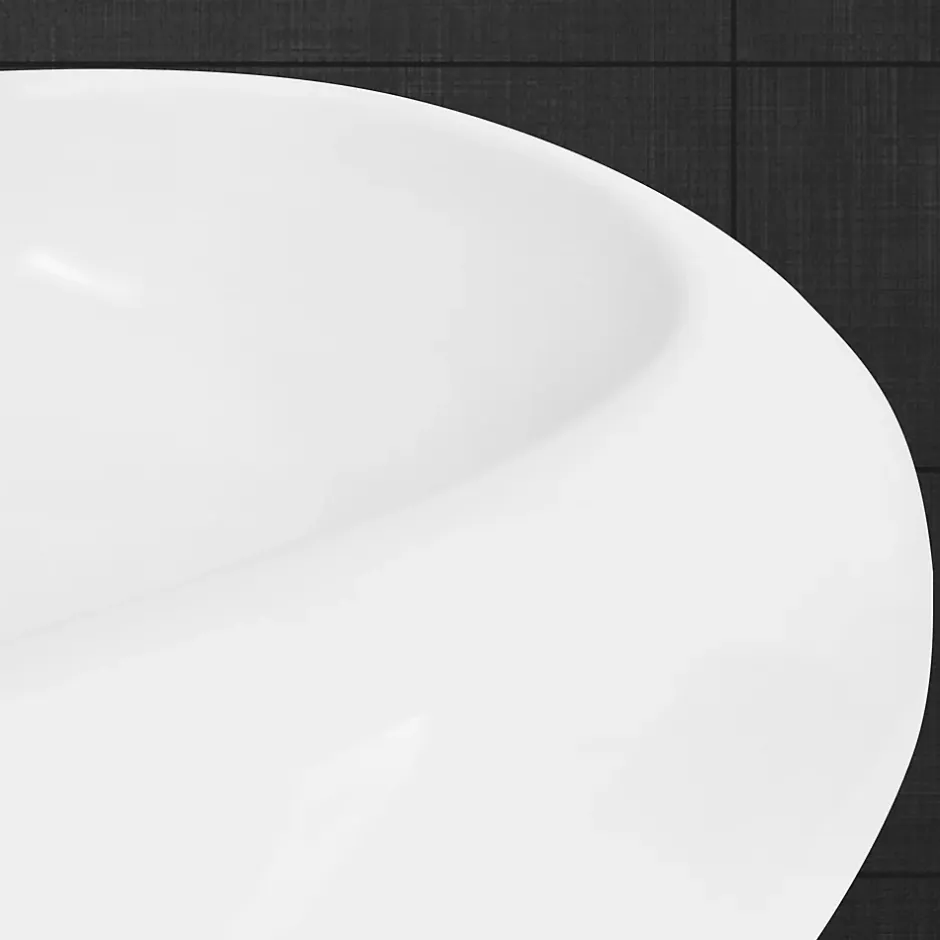 ECD Germany Vasque en céramique blanc avec bonde de vidage pour salle de bain 350x120 mm* Lavabo