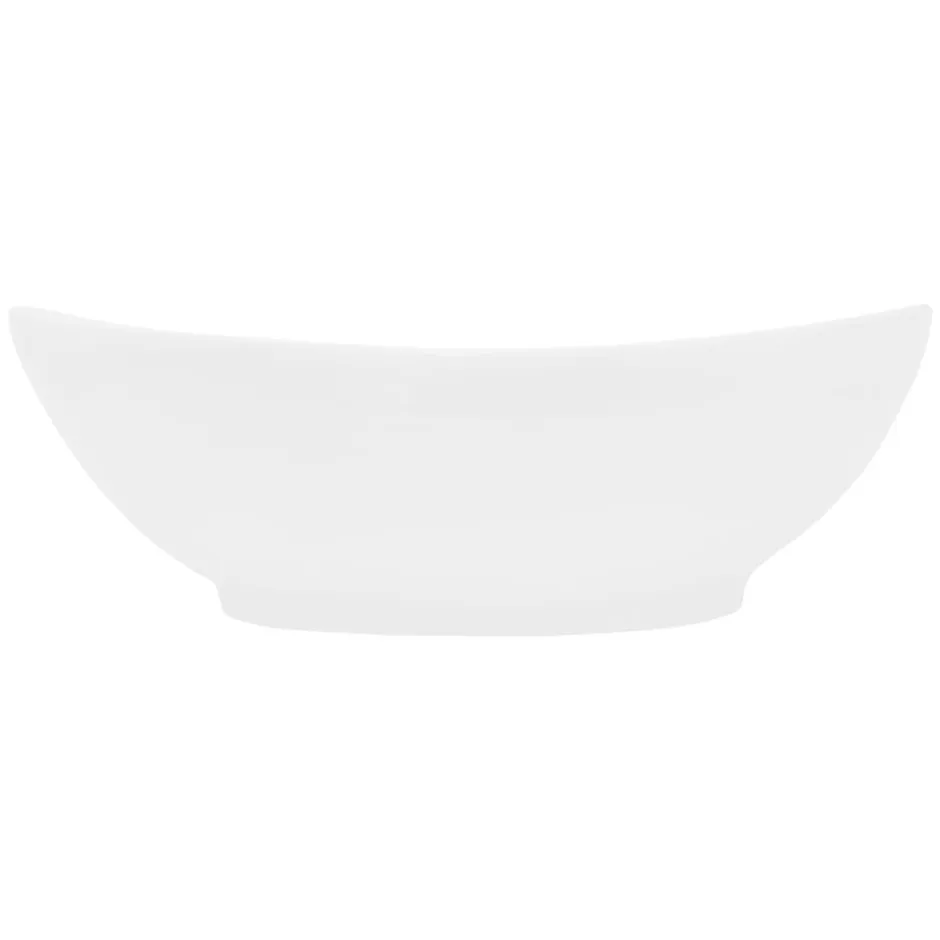 ECD Germany Vasque en céramique blanc avec bonde de vidage pour salle de bain 590x390x200 mm* Lavabo