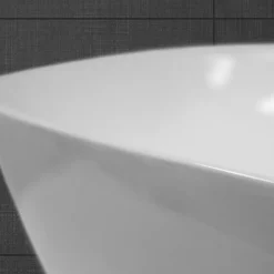 ECD Germany Vasque en céramique blanc carré avec bonde de vidage salle de bain 405x140 mm