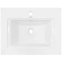 ECD Germany Vasque en céramique blanc avec bonde de vidage pour salle de bain 605x465x160 mm* Vasque À Encastrer