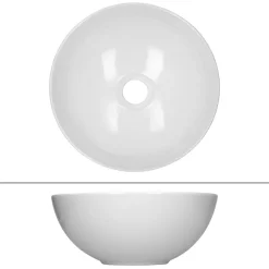 ECD Germany Vasque en céramique blanc avec bonde de vidage pour salle de bain