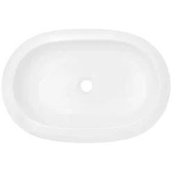 ECD Germany Vasque en céramique blanc avec bonde de vidage pour salle de bain 630x420x120 mm