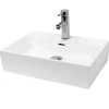 ECD Germany Vasque en céramique blanc avec bonde de vidage pour salle de bain 415x360x130 mm* Lavabo