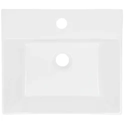 ECD Germany Vasque en céramique blanc avec bonde de vidage pour salle de bain 415x360x130 mm* Lavabo