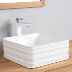 Wanda Collection Vasque en céramique carré Trooper 39cm