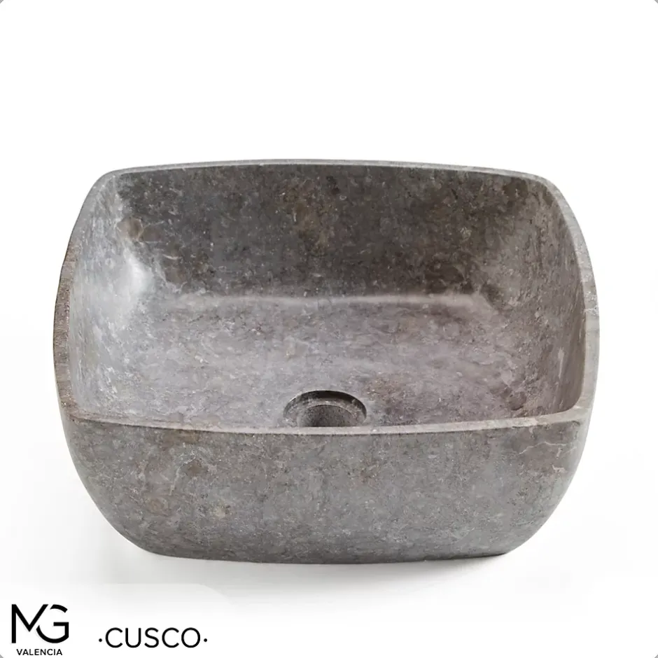 MG Valencia Vasque en marbre naturel CUSCO GREY 40x40x15 cm