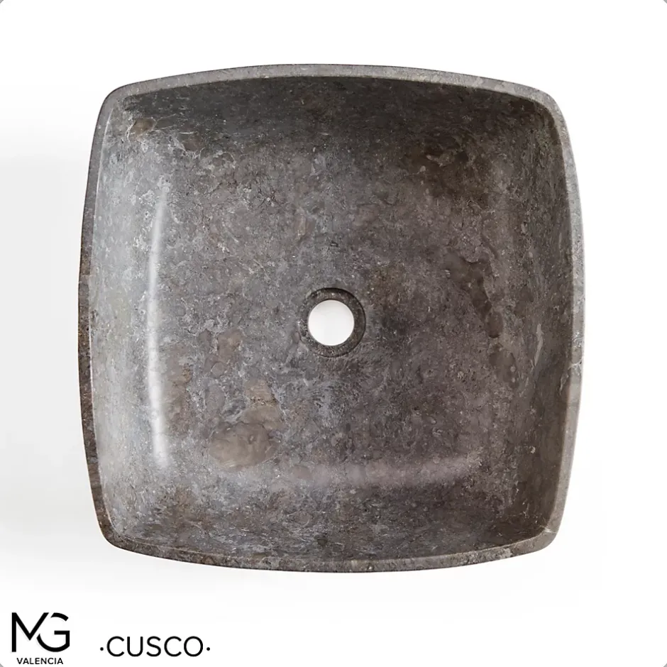 MG Valencia Vasque en marbre naturel CUSCO GREY 40x40x15 cm