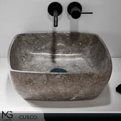MG Valencia Vasque en marbre naturel CUSCO GREY 40x40x15 cm