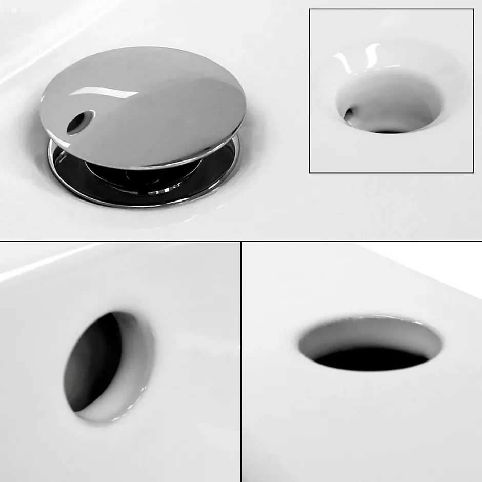 ECD Germany Vasque encastré lavabo Evier salle de bain en ceramique blanc 710 x 465 x 175 mm* Vasque À Encastrer