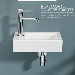 Dileci Vasque lave-mains sortie gauche (36,5x18x9cm) -