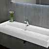 Bernstein Vasque moderne suspendue 100x46x15cm en marbre coulé avec trous prépercés - BS6001