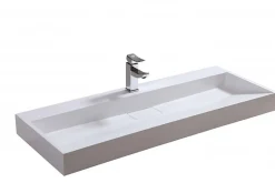 Bernstein Vasque moderne suspendue120x46x15cm en marbre coulé avec trous prépercés - BS6001* Lavabo