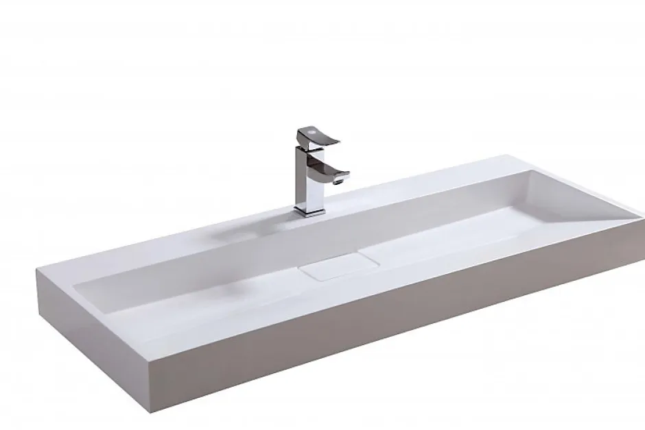Bernstein Vasque moderne suspendue120x46x15cm en marbre coulé avec trous prépercés - BS6001* Lavabo
