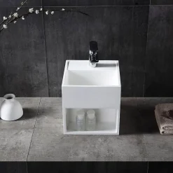 Bernstein Vasque murale 30x30x30cm avec espace de rangement - blanc mat - TWG31* Lavabo