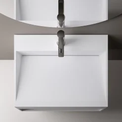 Bernstein Vasque murale 60x46x28cm en fonte minérale avec espace de rangement - blanc mat - TWG71* Lavabo