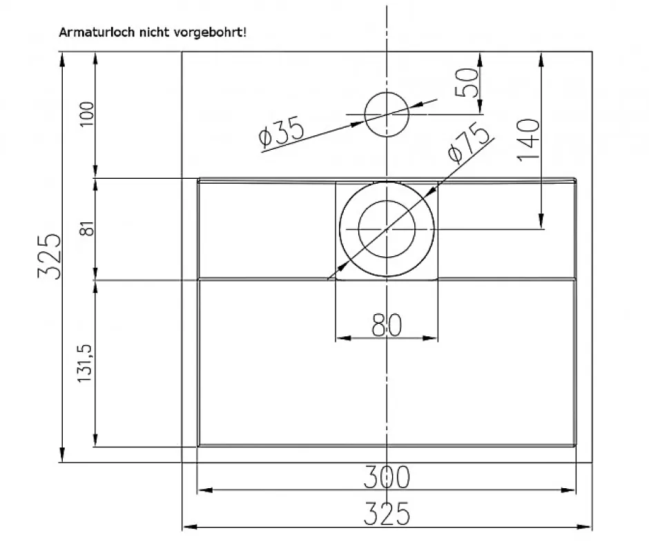 Bernstein Vasque murale 32,5x32,5x25cm en fonte minérale avec espace de rangement - PB2035* Lavabo