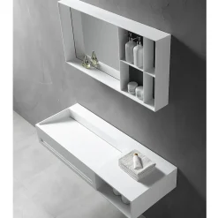 Bernstein Vasque murale 100x46x20cm en fonte minérale avec espace de rangement - TWG62