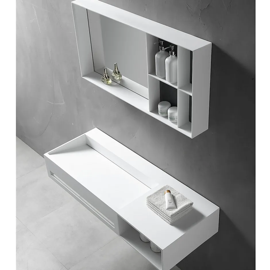 Bernstein Vasque murale 100x46x20cm en fonte minérale avec espace de rangement - TWG62