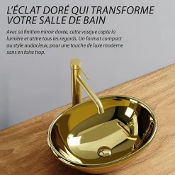 Dileci Vasque ovale finition or brillant (41,5 x 33,5 cm)* Vasque À Poser
