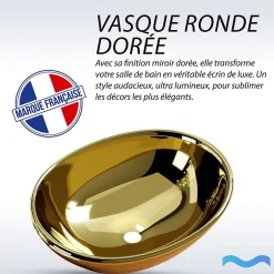 Dileci Vasque ovale finition or brillant (41,5 x 33,5 cm)* Vasque À Poser