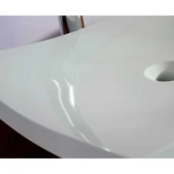 Autres Vasque plate blanche en résine à poser pour salle de bain moderne* Vasque À Poser