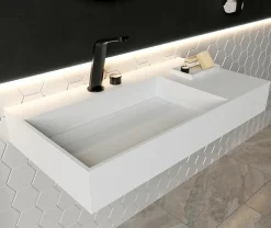 Bernstein Vasque rectangulaire à suspendre 90x48x13cm en fonte minérale - PB2015* Lavabo