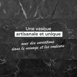 Ocean Line Vasque ronde à poser en marbre noir, Sterio* Vasque À Poser