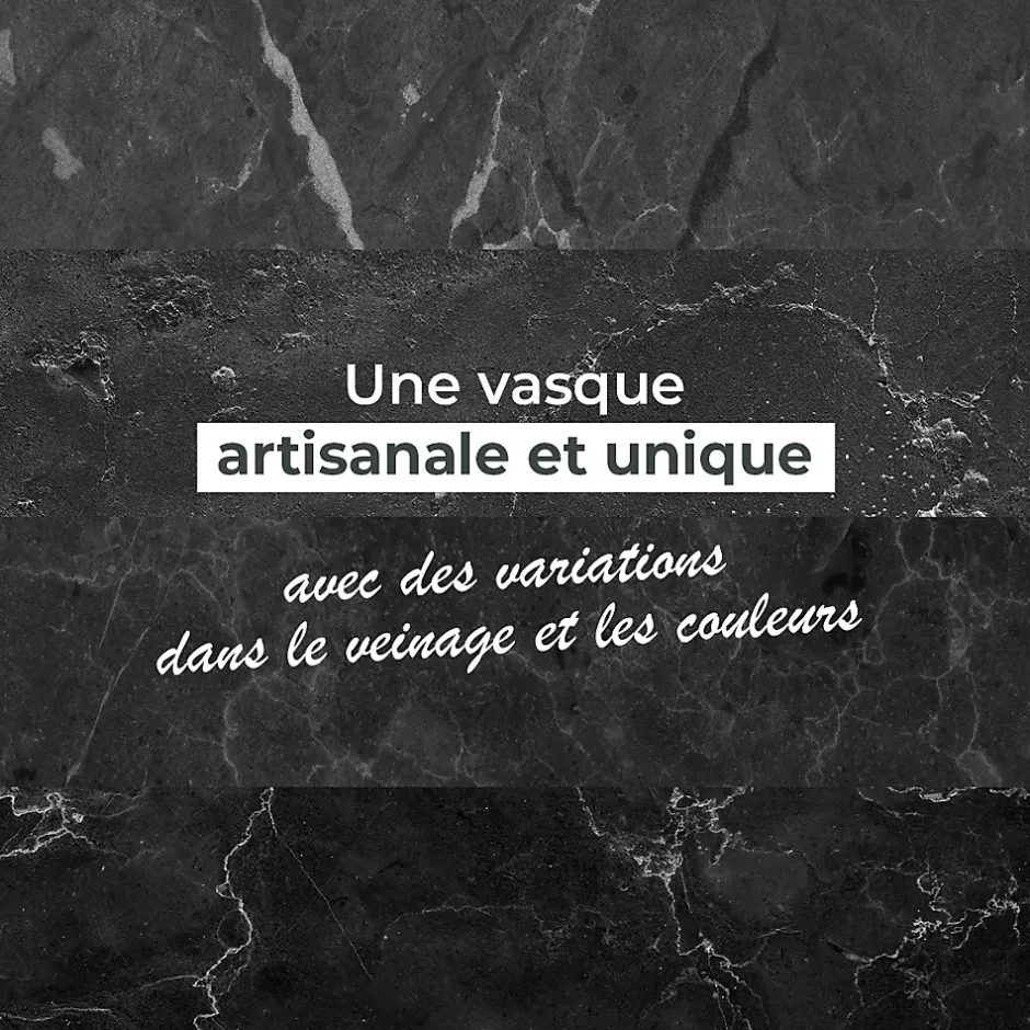 Ocean Line Vasque ronde à poser en marbre noir, Marmo