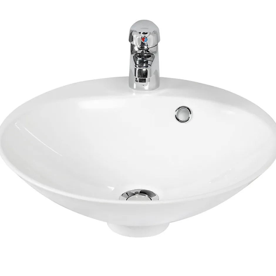 Cuisibane Vasque ronde à poser RESIBOL 45 cm - Blanc* Plan Vasque Lave-Mains