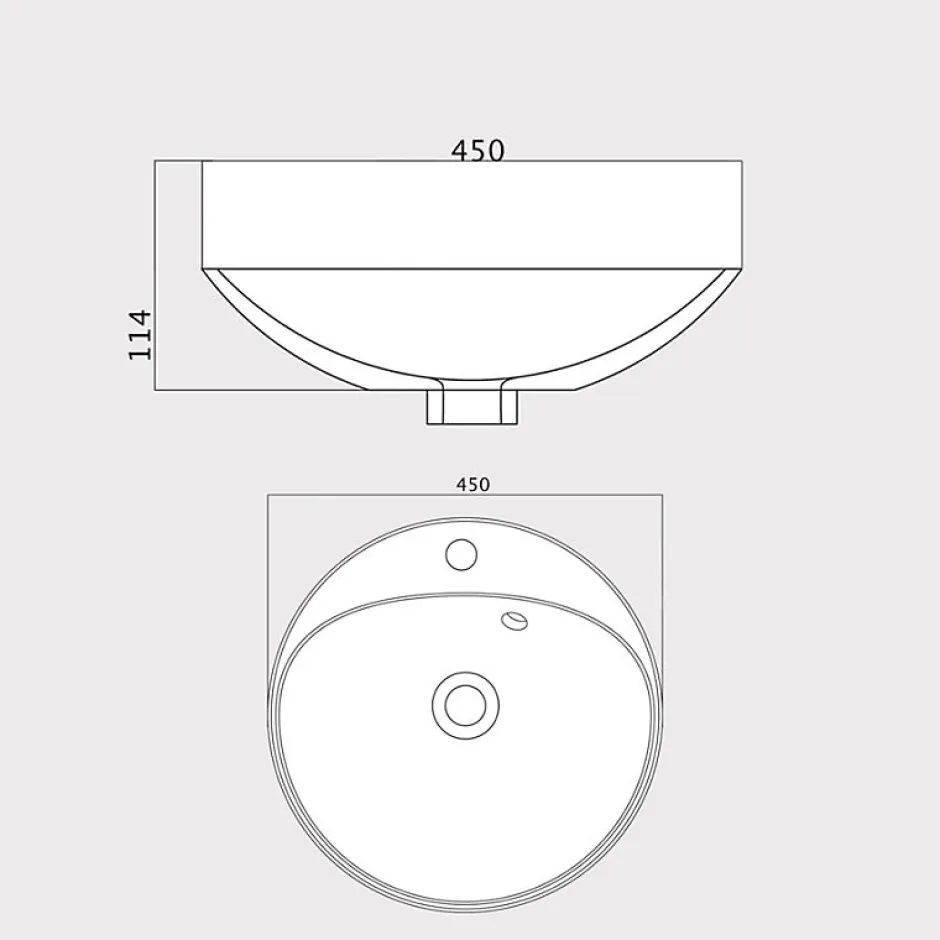 Cuisibane Vasque ronde à poser RESIBOL 45 cm - Blanc* Plan Vasque Lave-Mains