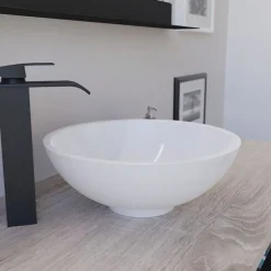 Cuisibane Vasque ronde à poser TREND - Blanc brillant* Plan Vasque Lave-Mains
