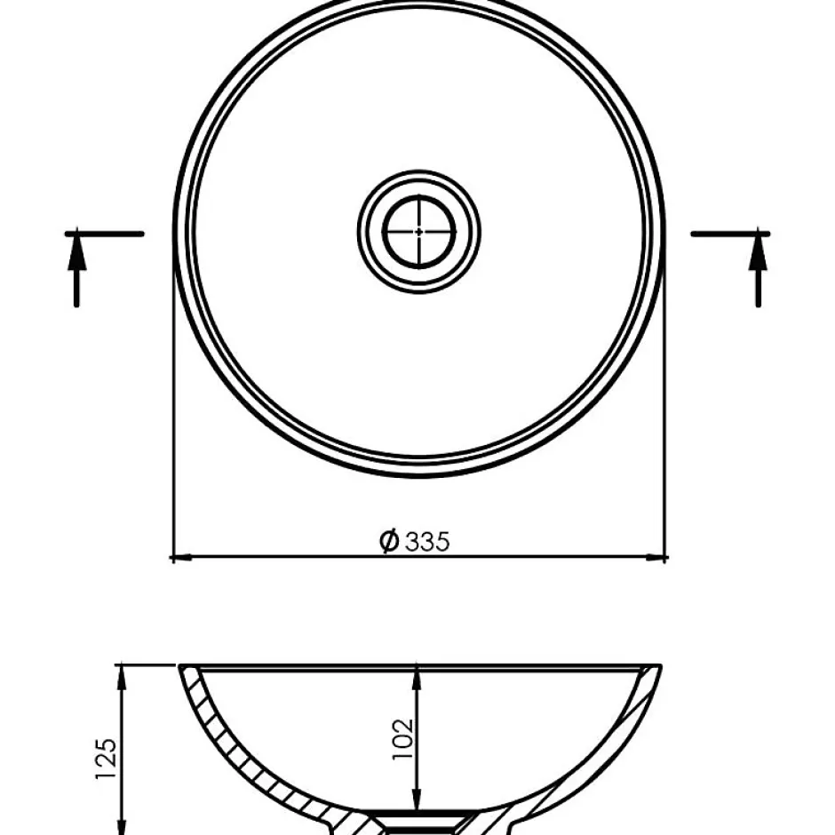 Cuisibane Vasque ronde à poser TREND - Blanc brillant* Plan Vasque Lave-Mains