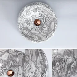 Dileci Vasque ronde creuse effet gris zébré (diamètre 40 cm) -