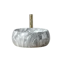Dileci Vasque ronde creuse effet gris zébré (diamètre 40 cm) -