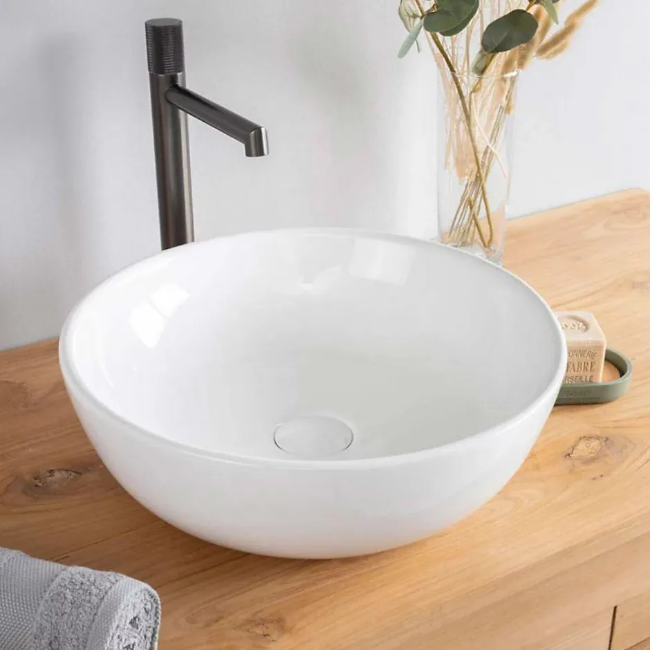 Wanda Collection Vasque ronde en céramique Siam 41cm