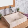 Wanda Collection Vasque salle de bain à poser Alexandrie rectangle 30cm x 40cm crème