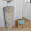 Wanda Collection Vasque salle de bain sur pied en marbre Florence gris