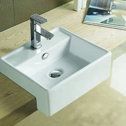 Rue Du Bain Vasque Semi Encastrable Carrée céramique - 41x41 cm - Pure* Vasque À Encastrer